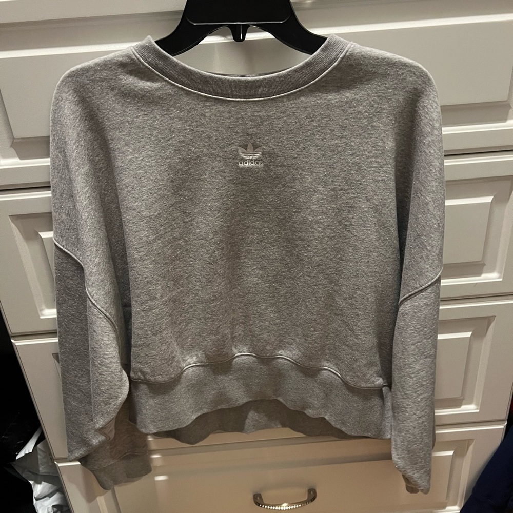 Gray adidas drop sleeve sweatshirt